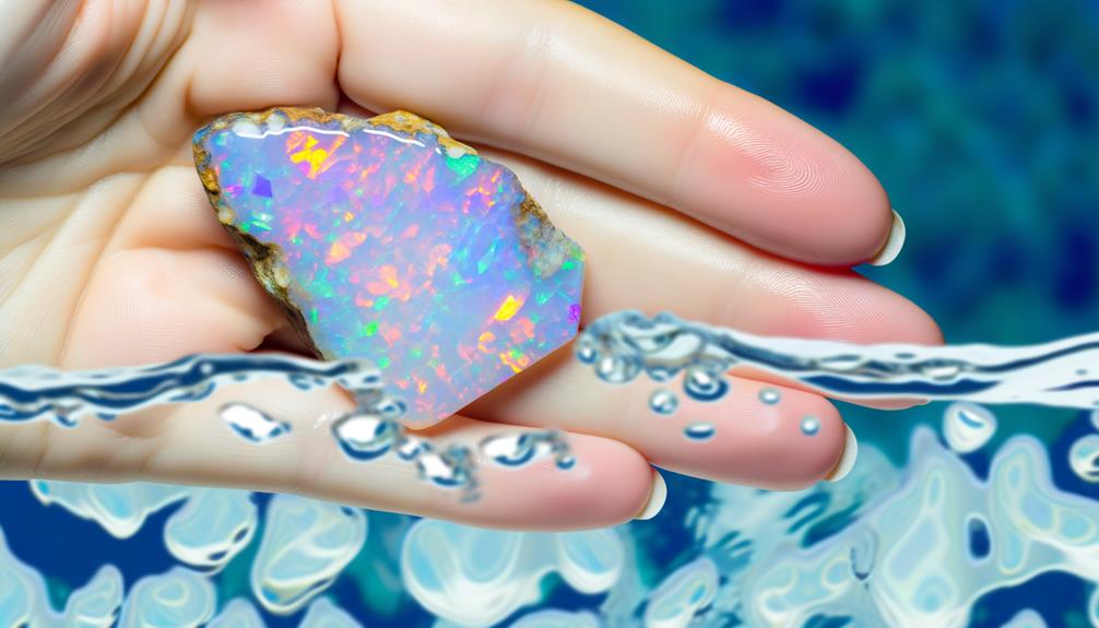 iridescent gemstone with water absorbing properties