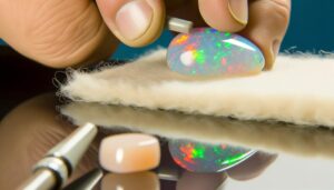 polishing ethiopian opal gemstones